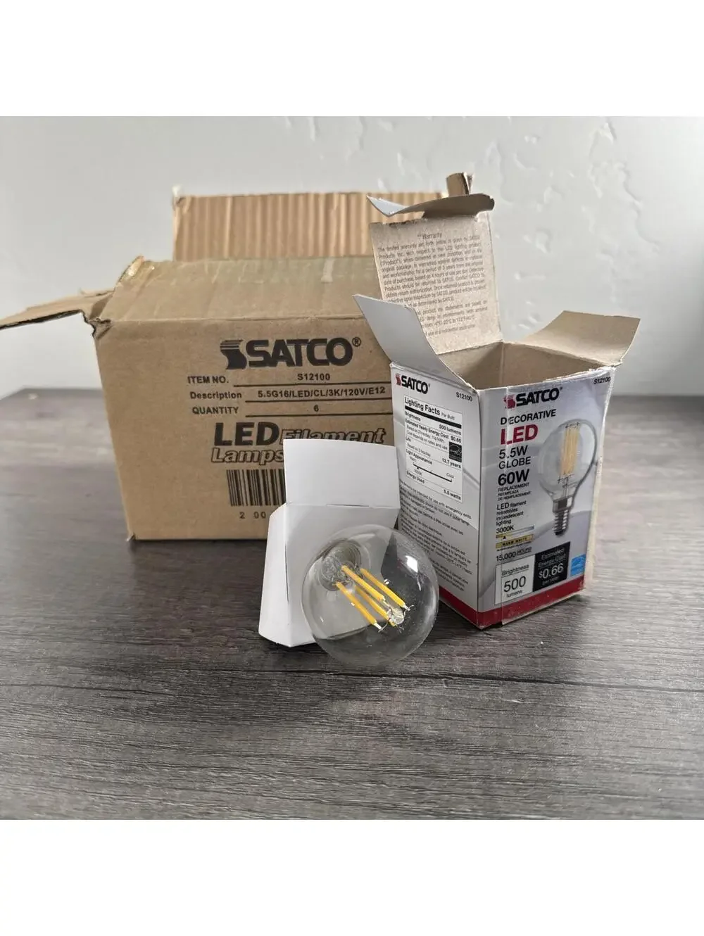 Satco S12100 5.5W G16 LED Bulb Lot Of 6 NEW